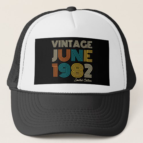  Vintage June 1982 Limited Edition 42nd Birthday Trucker Hat