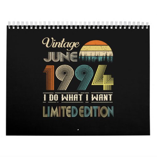 Vintage June 1994 What I Want Limited Edition Calendar