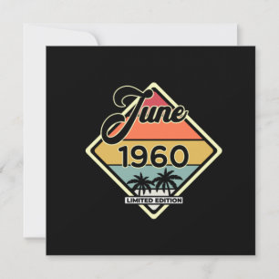 Vintage June 60 Year 1960 60th Birthday Gift Invitation