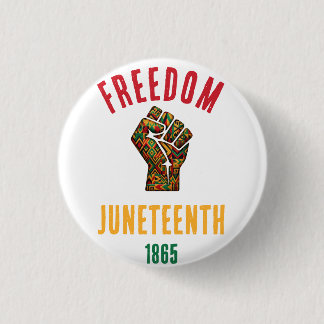 Vintage Juneteenth Freedom 1865 Pan-African Patter Button