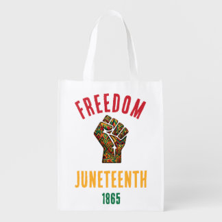 Vintage Juneteenth Freedom 1865 Pan-African Patter Grocery Bag