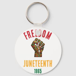 Vintage Juneteenth Freedom 1865 Pan-African Patter Keychain