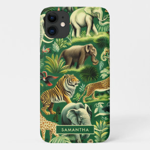 Vintage Jungle Animals Pattern iPhone 11 Case