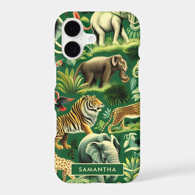 Vintage Jungle Animals Pattern Iphone Case (Back)