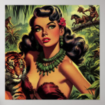 Vintage Jungle Girl Pin Up