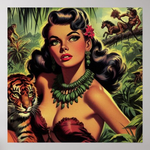 Vintage Jungle Girl Pin Up