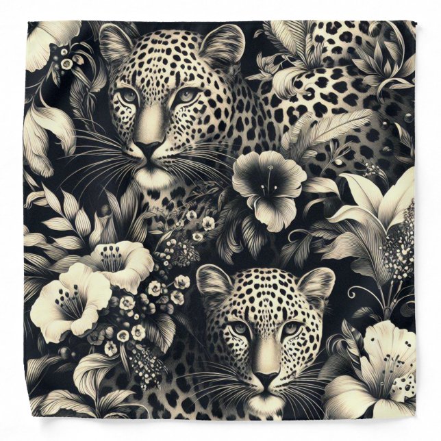 Vintage Jungle Jaguar Bandana (Front)