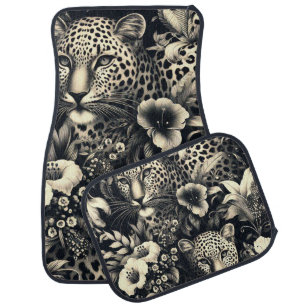 Vintage Jungle Jaguar Car Floor Mat