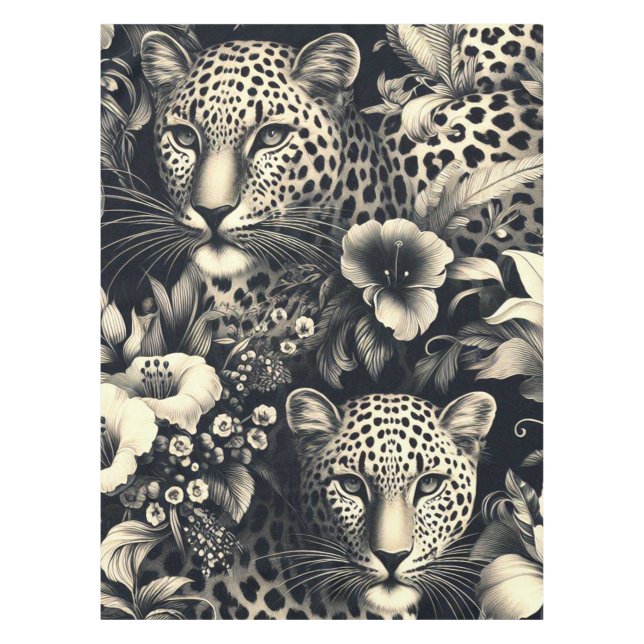Vintage Jungle Jaguar Tablecloth (Front)