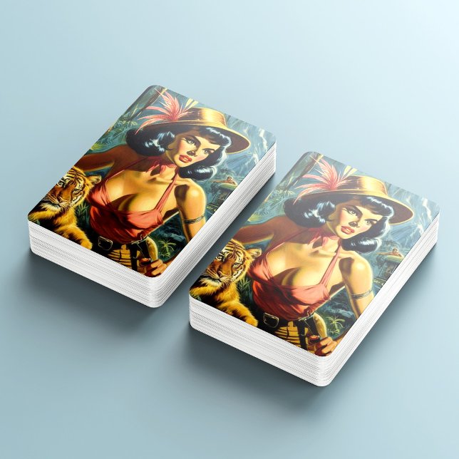 Vintage Jungle Pulp Girl Poker Cards (Creator Uploaded)