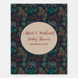 Vintage Jungle Safari Baby Boy Shower  Foam Board