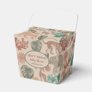Vintage Jungle Safari Baby Shower Favor Boxes