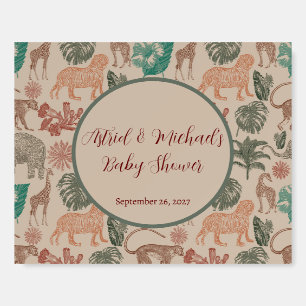 Vintage Jungle Safari Baby Shower  Foam Board
