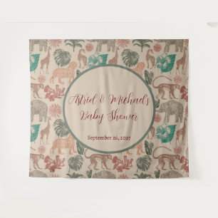 Vintage Jungle Safari Baby Shower Tapestry
