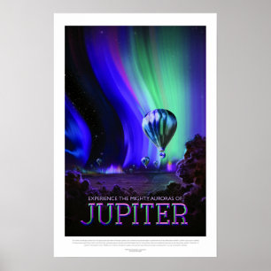 Vintage Jupiter Mighty Auroras Balloon Travel Poster