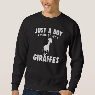 Vintage Just A Boy Who Loves Giraffe Animal Sweatshirt