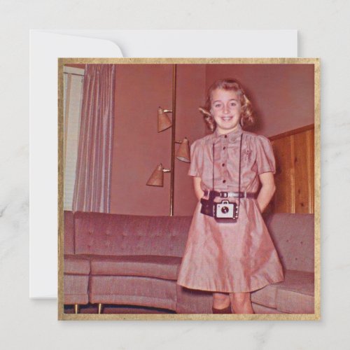 Vintage Just a Girl and Her Camera Note Card