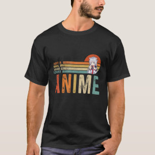 Vintage Just A Girl Who Love Anime Cute Teen Girls T-Shirt