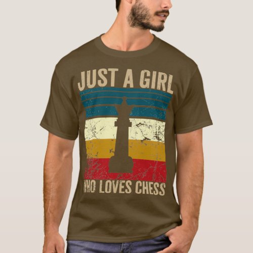 Vintage just a girl who loves chess 1  T_Shirt