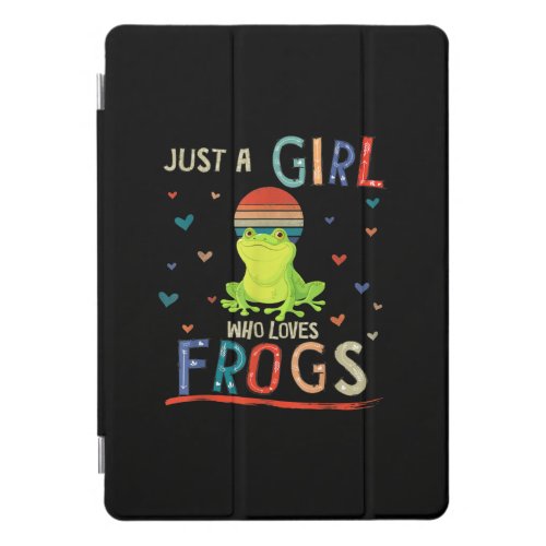 Vintage Just A Girl Who Loves Frogs  Funny Frog iPad Pro Cover