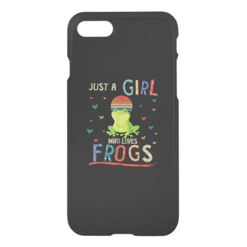 Vintage Just A Girl Who Loves Frogs  Funny Frog iPhone SE87 Case