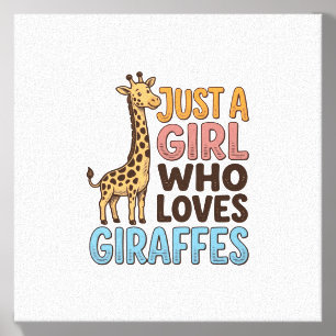 Vintage Just A Girl Who Loves Giraffes Shirt (5)_1 Canvas Photo Tile