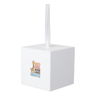 Vintage Just A Girl Who Loves Giraffes Shirt (5)_1 Cube Ornament
