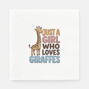 Vintage Just A Girl Who Loves Giraffes Shirt (5)_1 Napkins