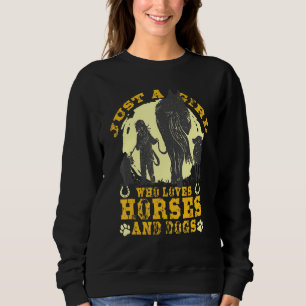 Vintage Just A Girl Who Loves Horses And Dogs - Eq Sweatshirt