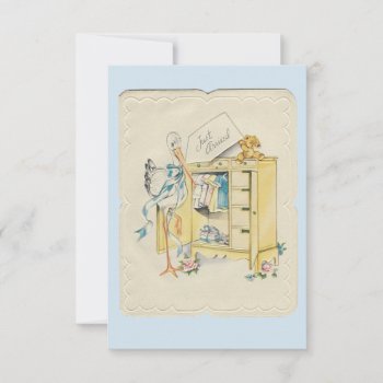 Vintage "just Arrived" Boy Birth Announcement by Gypsify at Zazzle