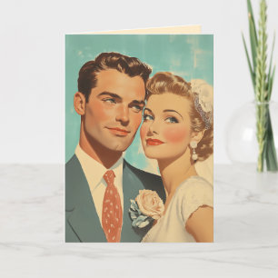 Vintage Just Married Bliss Thank You Card