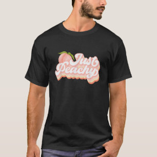 Vintage Just Peachy Peaches Women Summer Fruit T-Shirt