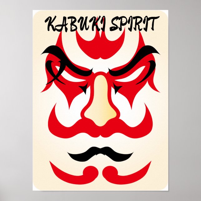 Vintage Kabuki Aesthetic Funny Japanese Custom Poster (Front)