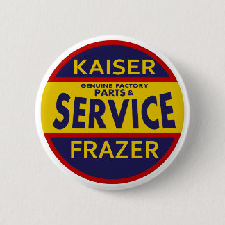 Vintage Kaiser Frazer service sign red/blue Button