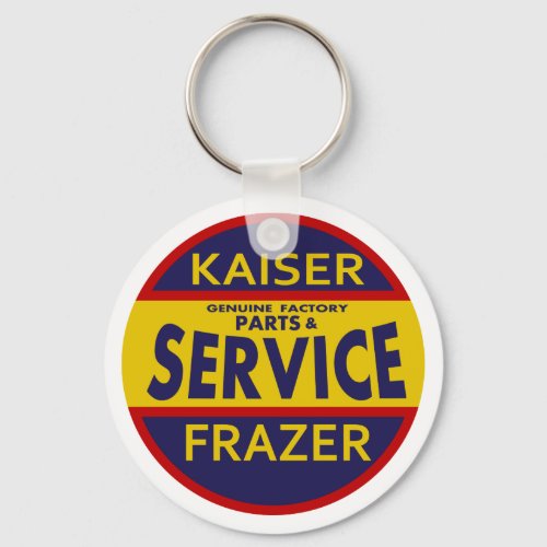 Vintage Kaiser Frazer service sign redblue Keychain