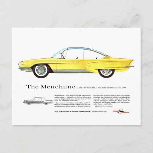 Vintage Kaiser Menehune Concept Car Postcard