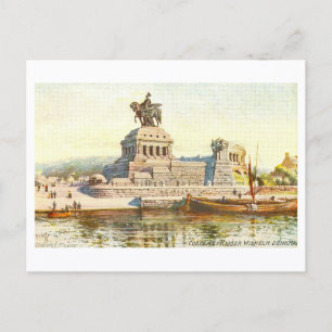 Vintage Kaiser Wilhelm Monument, Koblenz, Germany Postcard