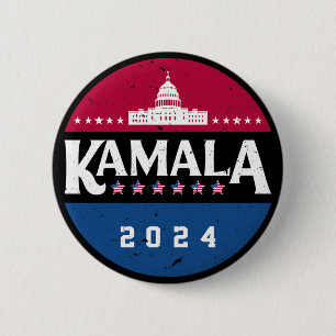 Vintage Kamala Harris 2024 For President Election Button