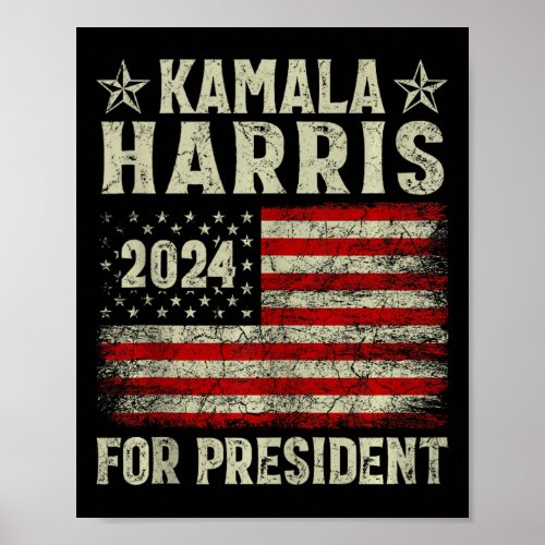 Vintage Kamala Harris 2024 For President Election  Poster