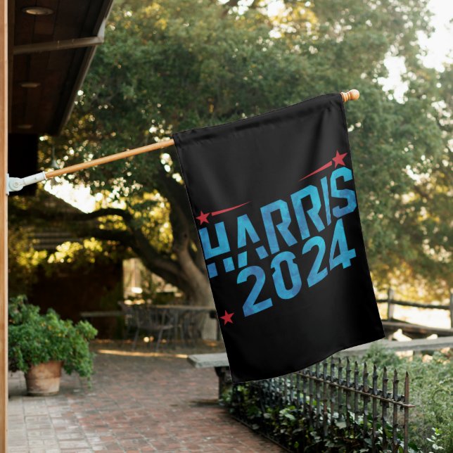 Vintage Kamala Harris 2024 House Flag (In SItu)