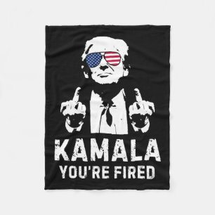 Vintage Kamala You’re Fired! Trump 2024 Fleece Blanket