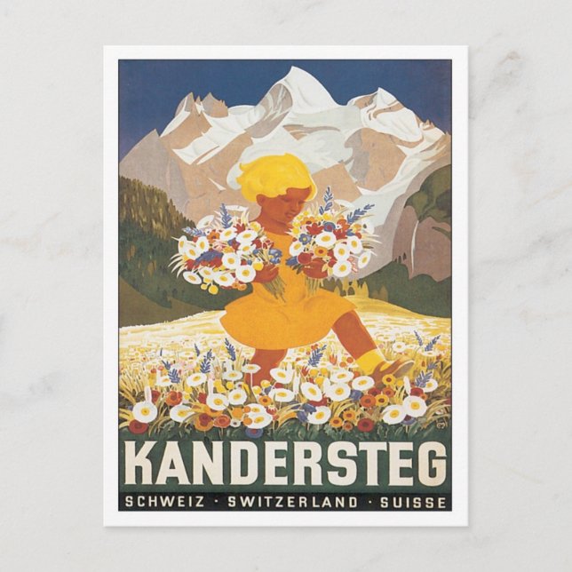 Vintage Kandersteg Switzerland Postcard (Front)