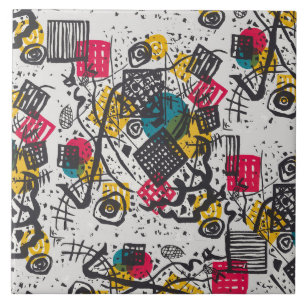 Vintage Kandinsky Kleine Welten V Bauhaus Abstract Ceramic Tile