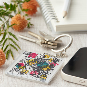 Vintage Kandinsky Kleine Welten V Bauhaus Abstract Keychain