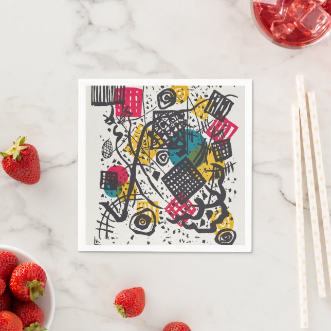 Vintage Kandinsky Kleine Welten V Bauhaus Abstract Napkins (Insitu)