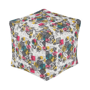 Vintage Kandinsky Kleine Welten V Bauhaus Abstract Pouf