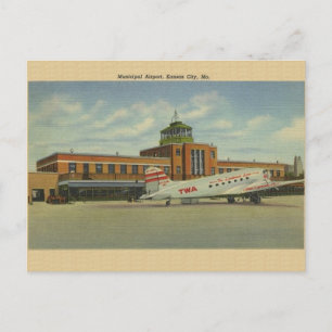 Vintage Kansas City Municipal Airport Post Card