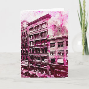 Vintage Kansas City Pink Grunge Card
