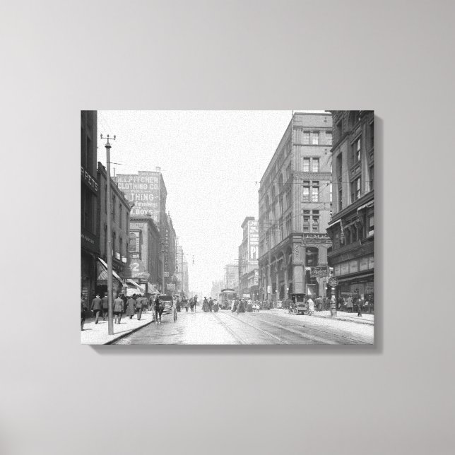 Vintage Kansas City Walnut Street Canvas Print (Front)