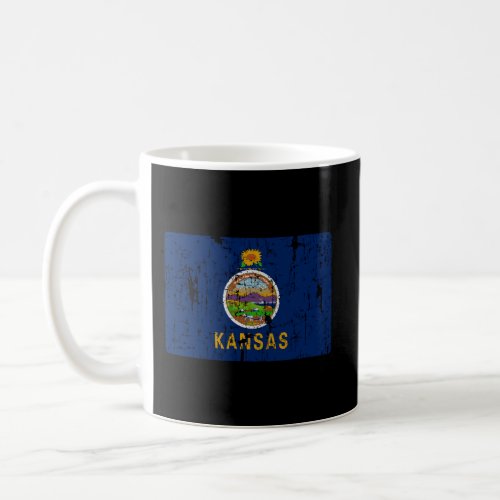 Vintage Kansas Flag Men Women Kids Retro Ks Souven Coffee Mug